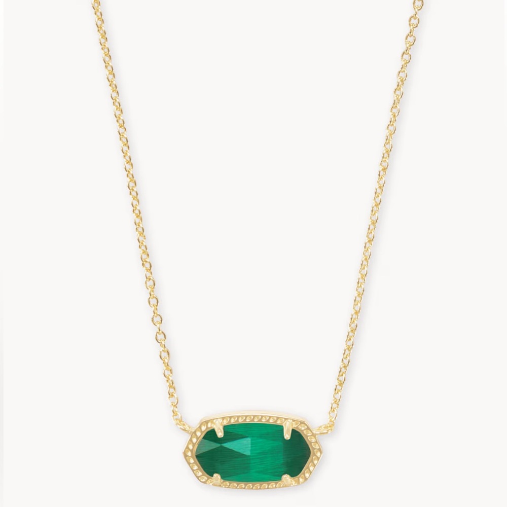 Kendra Scott Gold and Green Pendant Necklace